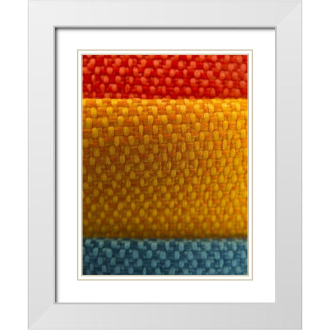 Fabric IX White Modern Wood Framed Art Print with Double Matting by Grayscale