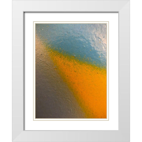 Paint Closeup XIII White Modern Wood Framed Art Print with Double Matting by Grayscale