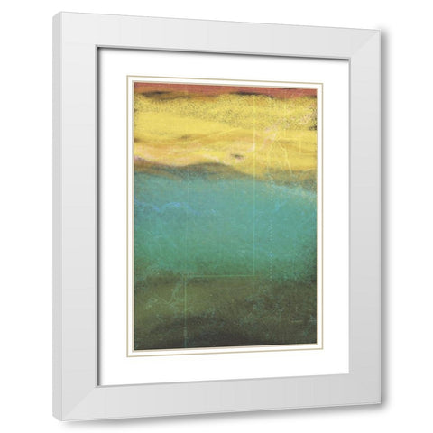 Petrified Map I White Modern Wood Framed Art Print with Double Matting by Grayscale