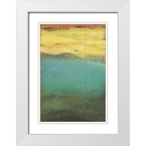 Petrified Map I White Modern Wood Framed Art Print with Double Matting by Grayscale