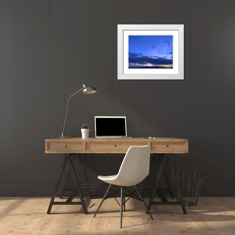 Sunset I White Modern Wood Framed Art Print with Double Matting by Grayscale