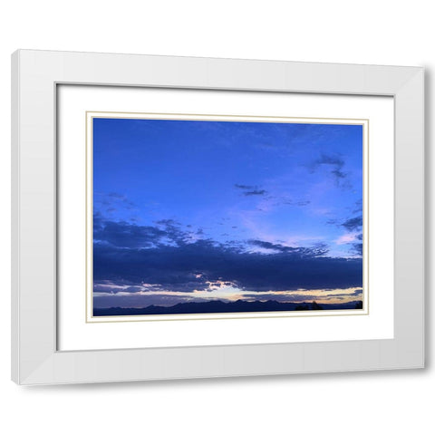 Sunset I White Modern Wood Framed Art Print with Double Matting by Grayscale