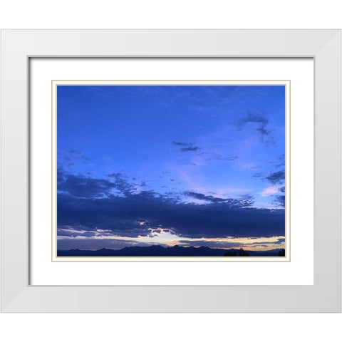 Sunset I White Modern Wood Framed Art Print with Double Matting by Grayscale