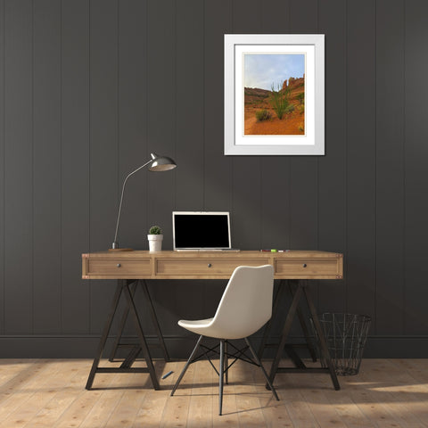 Sedona I White Modern Wood Framed Art Print with Double Matting by Grayscale