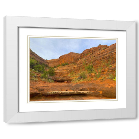 Sedona V White Modern Wood Framed Art Print with Double Matting by Grayscale