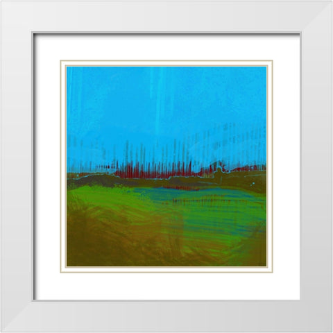 Scratch Landscape I White Modern Wood Framed Art Print with Double Matting by Grayscale