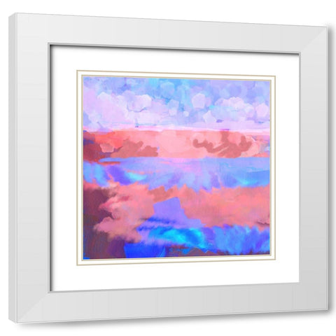 Cloud Stripes I White Modern Wood Framed Art Print with Double Matting by Grayscale