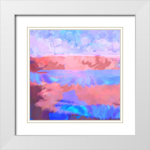 Cloud Stripes I White Modern Wood Framed Art Print with Double Matting by Grayscale