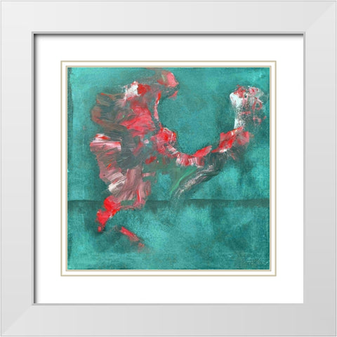 Shaman Dance VII White Modern Wood Framed Art Print with Double Matting by Grayscale