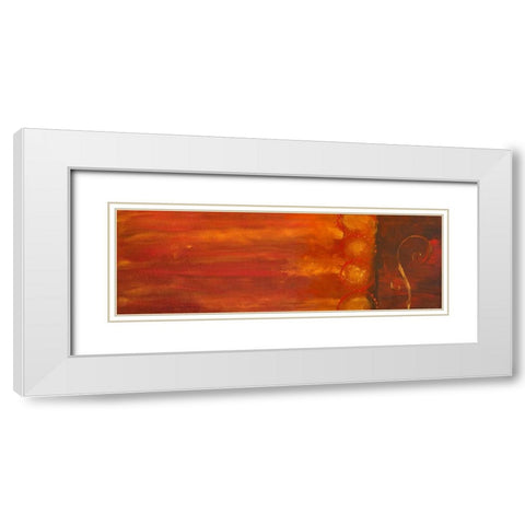 Scroll Painting I White Modern Wood Framed Art Print with Double Matting by Grayscale