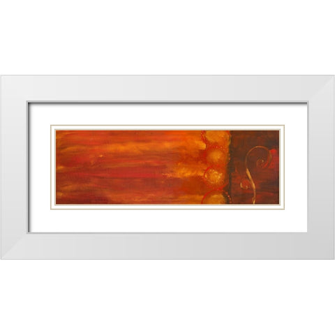Scroll Painting I White Modern Wood Framed Art Print with Double Matting by Grayscale