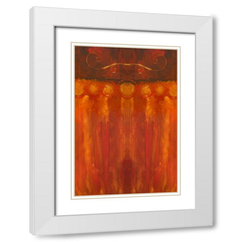 Scroll Painting II White Modern Wood Framed Art Print with Double Matting by Grayscale