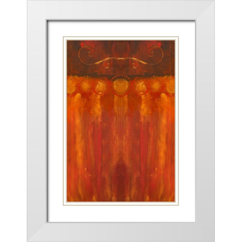 Scroll Painting II White Modern Wood Framed Art Print with Double Matting by Grayscale