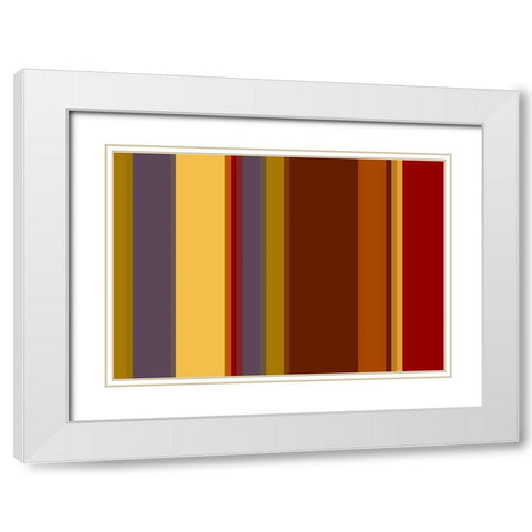 Warm Stripes I White Modern Wood Framed Art Print with Double Matting by Grayscale