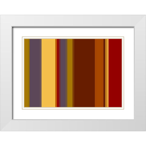 Warm Stripes I White Modern Wood Framed Art Print with Double Matting by Grayscale