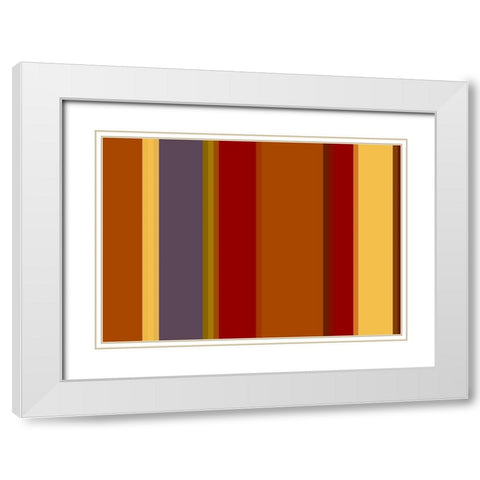 Warm Stripes II White Modern Wood Framed Art Print with Double Matting by Grayscale