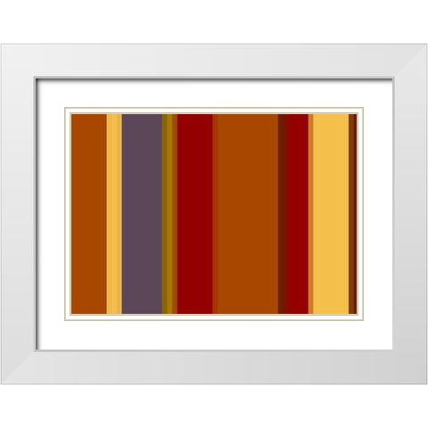 Warm Stripes II White Modern Wood Framed Art Print with Double Matting by Grayscale