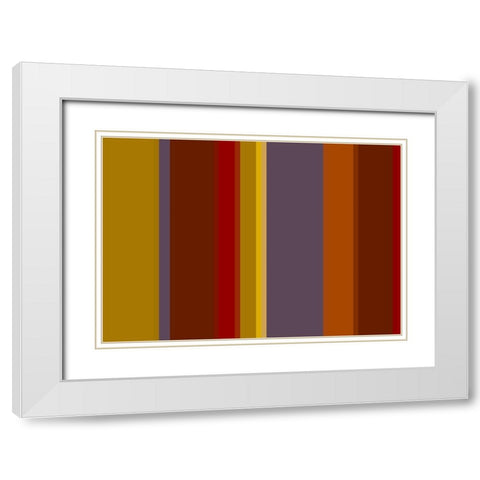 Warm Stripes III White Modern Wood Framed Art Print with Double Matting by Grayscale