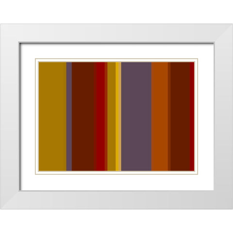 Warm Stripes III White Modern Wood Framed Art Print with Double Matting by Grayscale