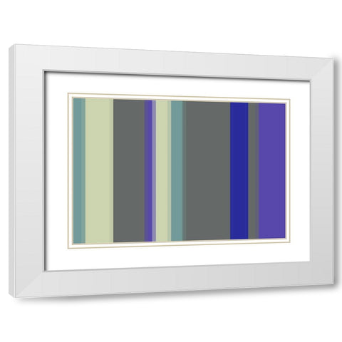 Cool Stripes I White Modern Wood Framed Art Print with Double Matting by Grayscale