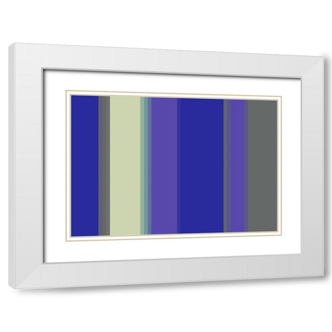 Cool Stripes II White Modern Wood Framed Art Print with Double Matting by Grayscale