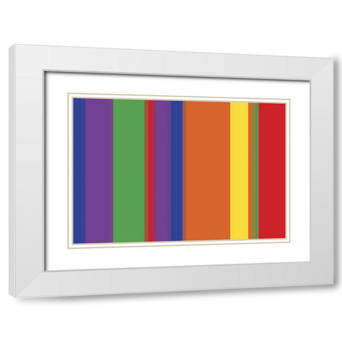 Bright Stripes IV White Modern Wood Framed Art Print with Double Matting by Grayscale
