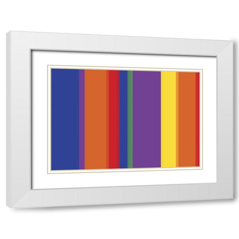 Bright Stripes VI White Modern Wood Framed Art Print with Double Matting by Grayscale
