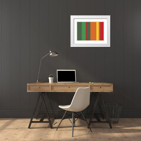 Warm Stripes VII White Modern Wood Framed Art Print with Double Matting by Grayscale