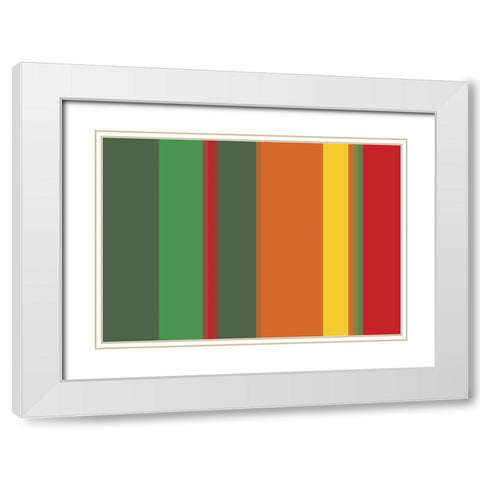 Warm Stripes VII White Modern Wood Framed Art Print with Double Matting by Grayscale