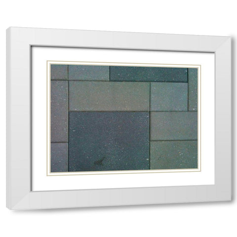 Concrete Tiles I White Modern Wood Framed Art Print with Double Matting by Grayscale