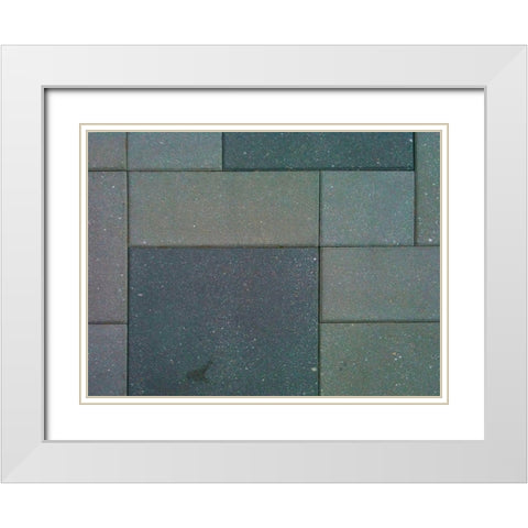 Concrete Tiles I White Modern Wood Framed Art Print with Double Matting by Grayscale