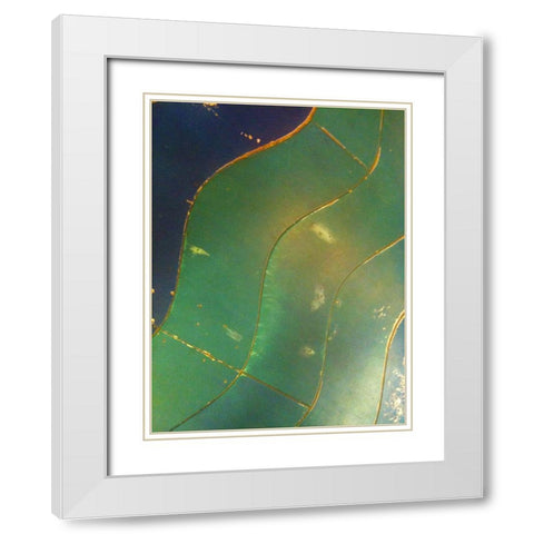 Wave Floor I White Modern Wood Framed Art Print with Double Matting by Grayscale