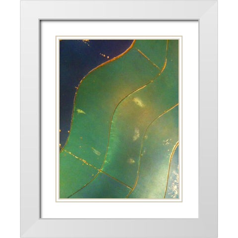 Wave Floor I White Modern Wood Framed Art Print with Double Matting by Grayscale