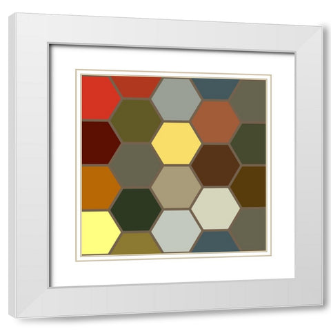 Bright Hive I White Modern Wood Framed Art Print with Double Matting by Grayscale