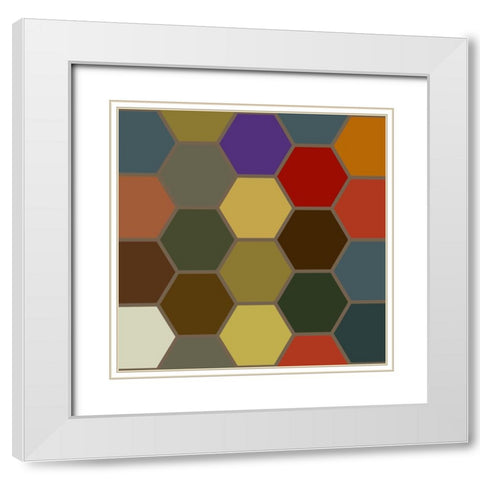Bright Hive II White Modern Wood Framed Art Print with Double Matting by Grayscale