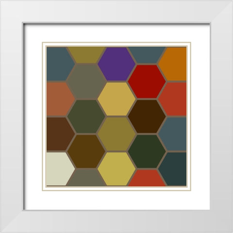 Bright Hive II White Modern Wood Framed Art Print with Double Matting by Grayscale