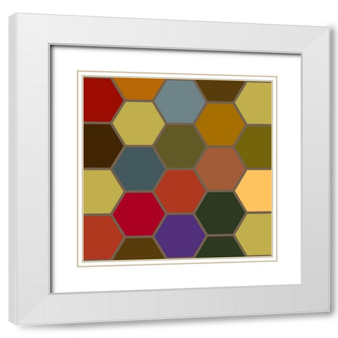 Bright Hive VI White Modern Wood Framed Art Print with Double Matting by Grayscale