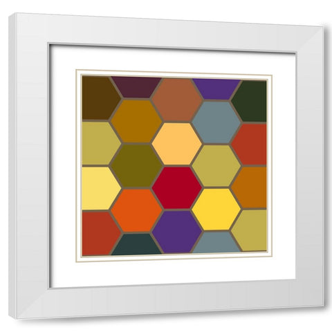 Bright Hive VIII White Modern Wood Framed Art Print with Double Matting by Grayscale