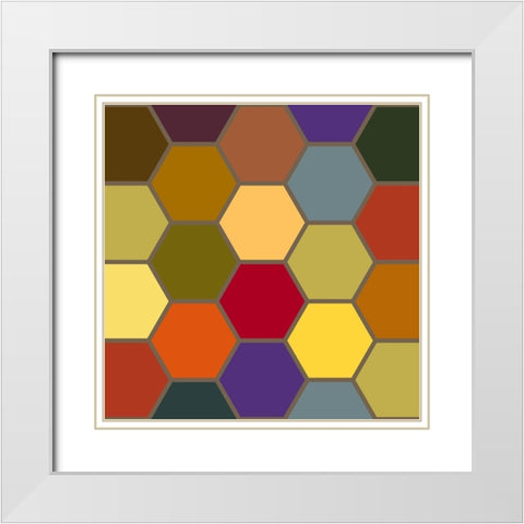 Bright Hive VIII White Modern Wood Framed Art Print with Double Matting by Grayscale