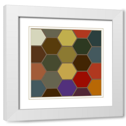 Bright Hive X White Modern Wood Framed Art Print with Double Matting by Grayscale