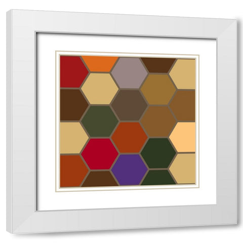 Bright Hive XI White Modern Wood Framed Art Print with Double Matting by Grayscale