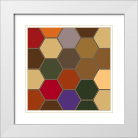 Bright Hive XI White Modern Wood Framed Art Print with Double Matting by Grayscale