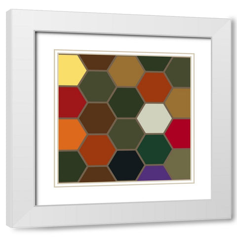 Bright Hive XII White Modern Wood Framed Art Print with Double Matting by Grayscale