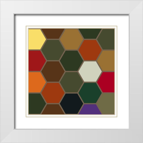 Bright Hive XII White Modern Wood Framed Art Print with Double Matting by Grayscale