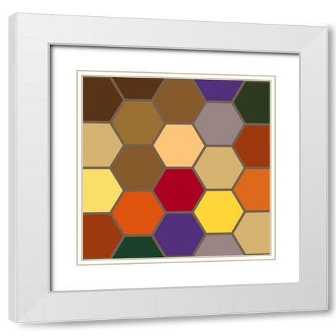 Bright Hive XIII White Modern Wood Framed Art Print with Double Matting by Grayscale