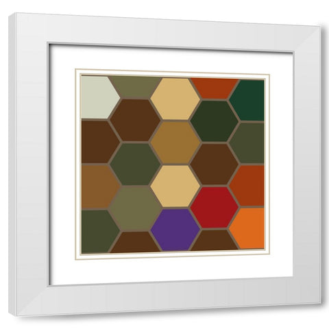 Bright Hive XV White Modern Wood Framed Art Print with Double Matting by Grayscale