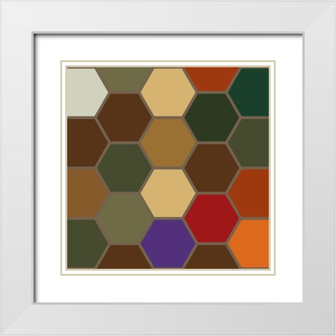 Bright Hive XV White Modern Wood Framed Art Print with Double Matting by Grayscale