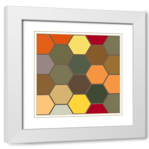 Bright Hive XVI White Modern Wood Framed Art Print with Double Matting by Grayscale