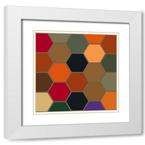Bright Hive XVIII White Modern Wood Framed Art Print with Double Matting by Grayscale