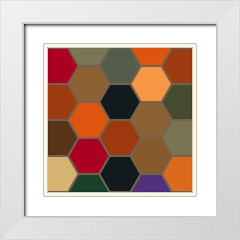 Bright Hive XVIII White Modern Wood Framed Art Print with Double Matting by Grayscale
